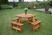 Wooden Picnic Bench (Seats 8 people) - GP15