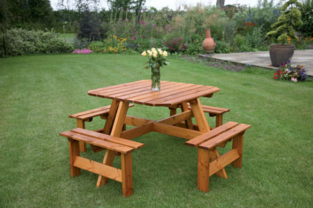 Wooden Picnic Bench (Seats 8 people) - GP15
